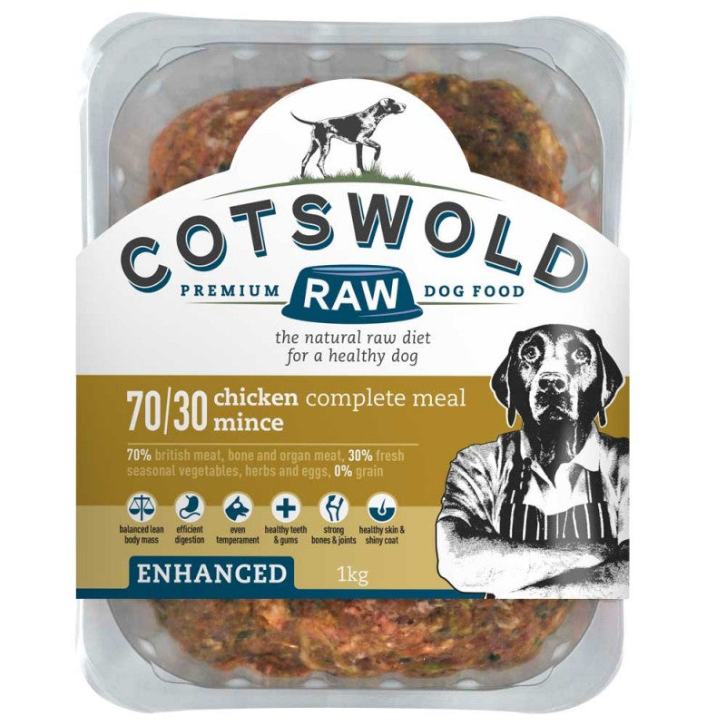 Cotswold Enhanced 70 30 Chicken Mince for Senior Dogs 1kg