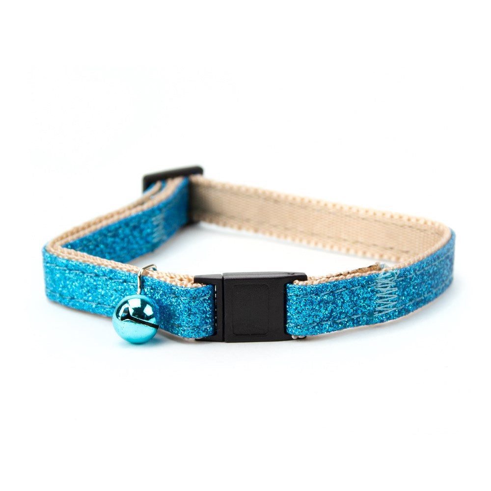 Great & Small Blue Glitter Cat Collar