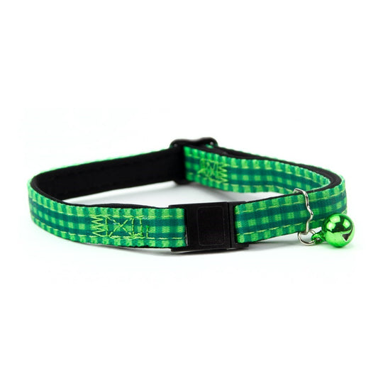 Great & Small Green Check Cat Collar