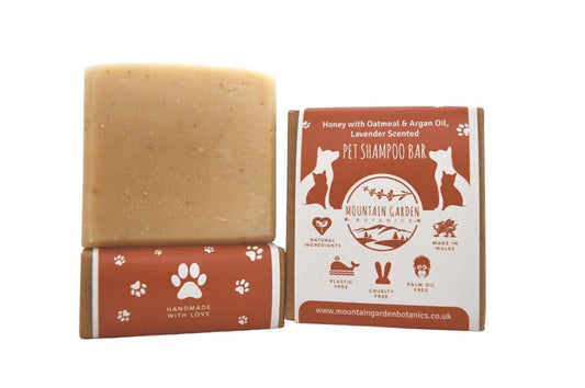 Mountain Garden Pet Shampoo Bar - Honey With Oatmeal & Argan Oil, Lavendar Scented